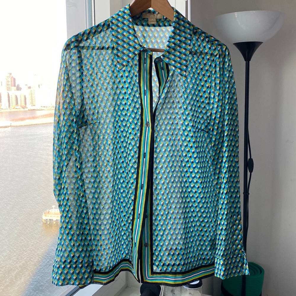 MICHEAL KORS COLLECTION geo print shirt